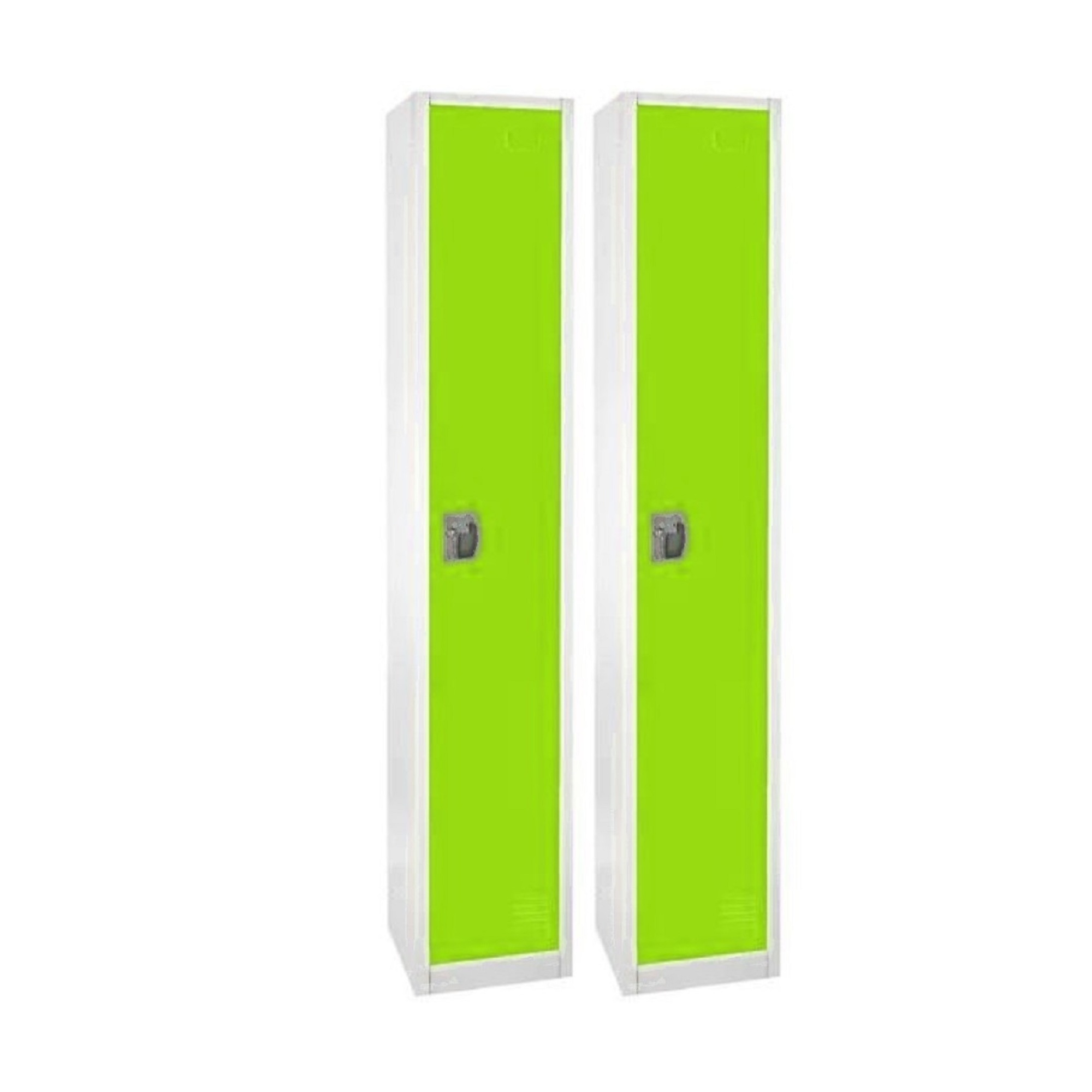 Alpine, 72in.H 1-Tier Steel Storage Locker, Green, 4-Pack, Height 72 in, Width 12 in, Color Green, Model# ADI629-201-GRN-2PK